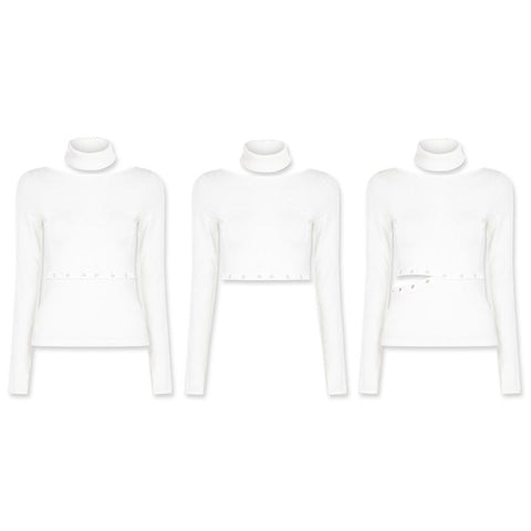 Daily Soft Split Punk Sweater With Separate Collar