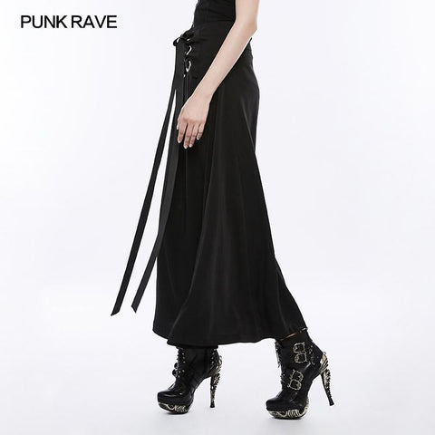 Corns Tie Wraps Chiffon Half Punk Skirt