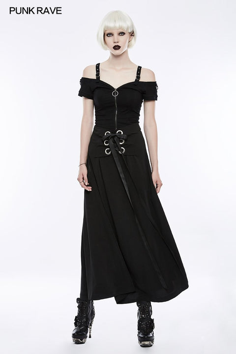 Corns Tie Wraps Chiffon Half Punk Skirt