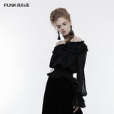 Embossed Fabric Gothic T-shirt Gorgeous Elastic Top