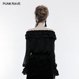 Embossed Fabric Gothic T-shirt Gorgeous Elastic Top