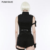 Handsome Punk Vest With Removable Bag