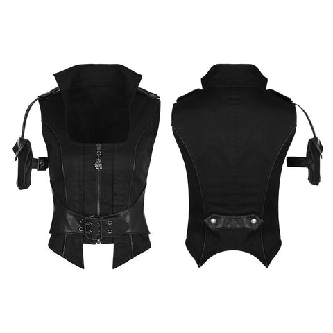 Handsome Punk Vest With Removable Bag