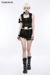 Handsome Punk Vest With Removable Bag