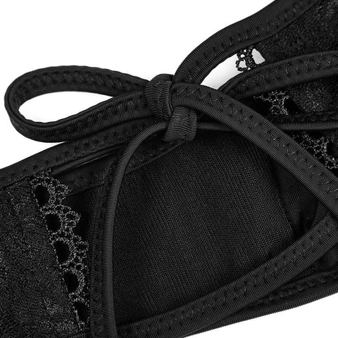 High Elastic Gothic Accessories Lace Sexy Swimwear Bottom