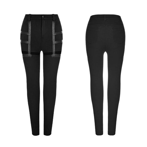 Daily Punk Pants Hollow-out Stretchy Leggings