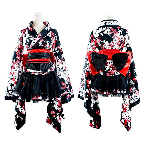 Knee-length Cute Kimono Lolita Dress For Girls