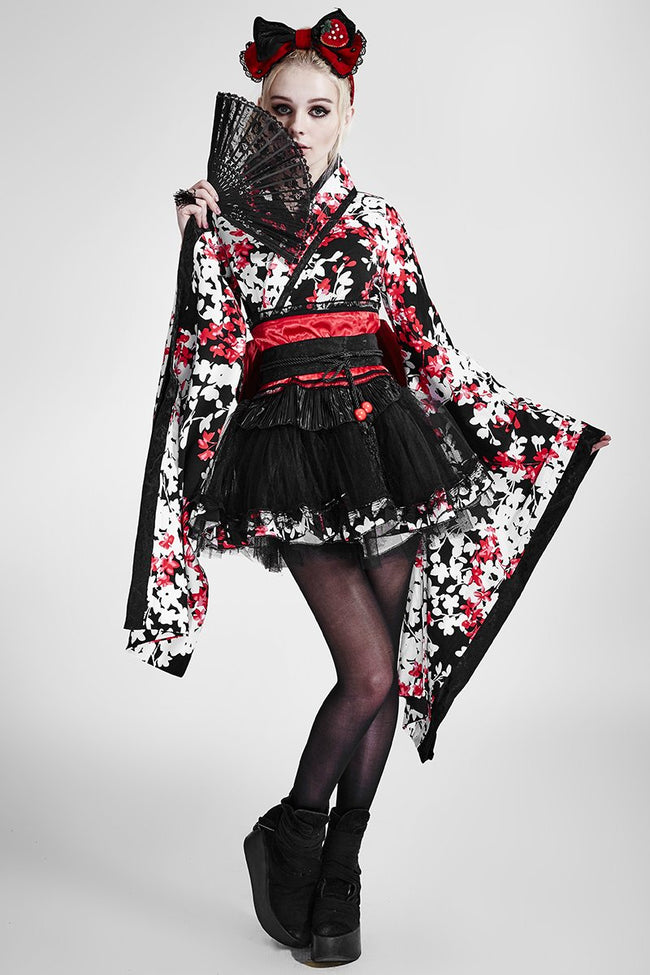 Knee-length Cute Kimono Lolita Dress For Girls