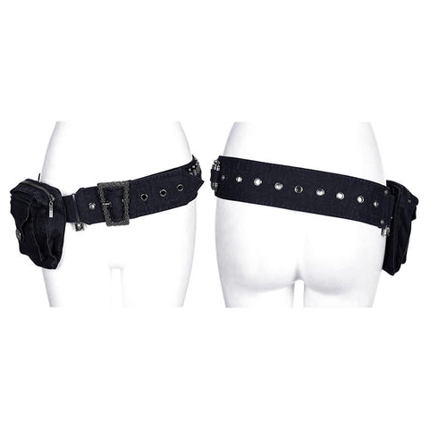 Personality Punk Accessory Removable Belt With Vertical Bag