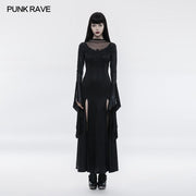 Gorgeous Black High Split Lace Gothic Dress