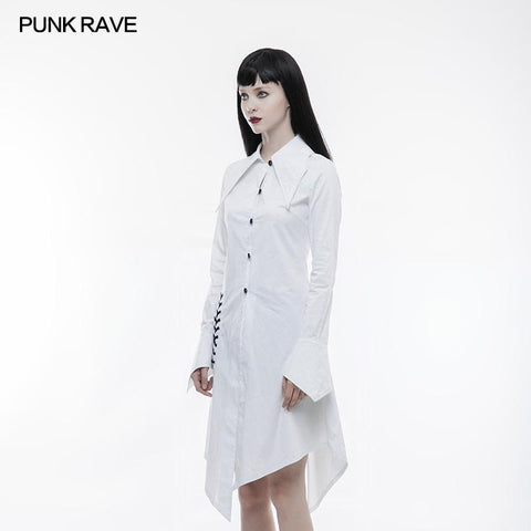 Figuring Style Gothic Shirt Long Blouse With Bat Wing Collar