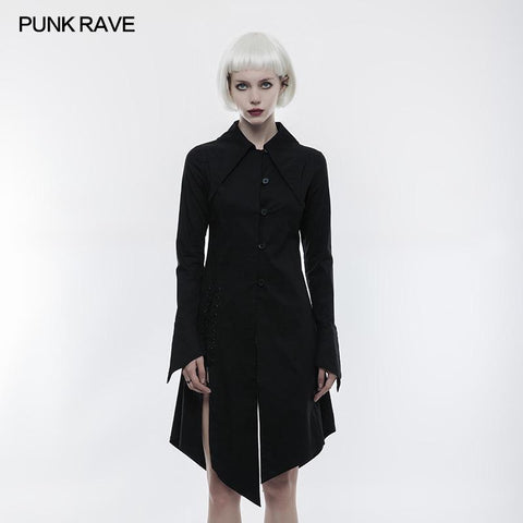 Figuring Style Gothic Shirt Long Blouse With Bat Wing Collar