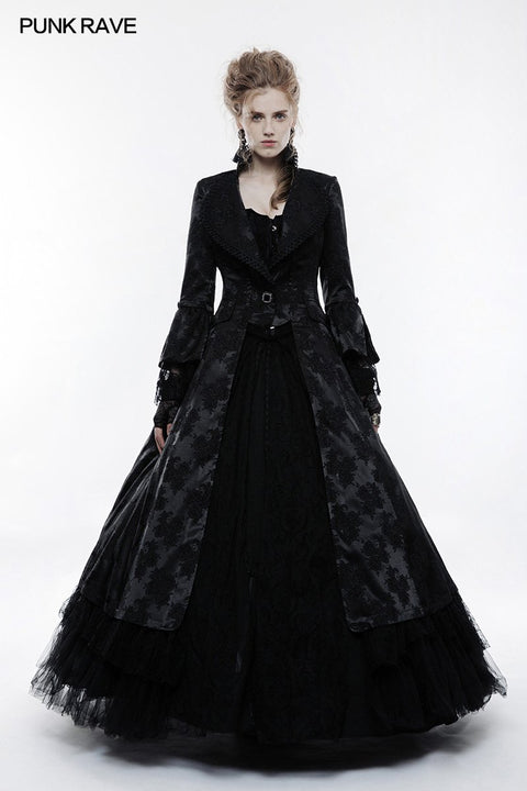 Gorgeous Jacquard Fabric Gothic Coat For Women