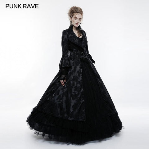 Gorgeous Jacquard Fabric Gothic Coat For Women