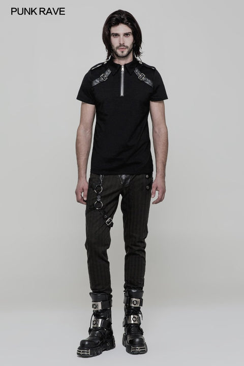 Military Short Sleeves Punk T-shirt For Men