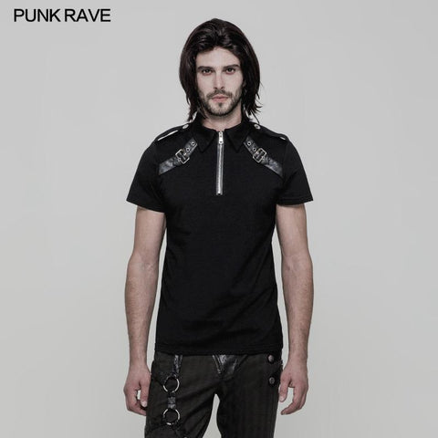 Military Short Sleeves Punk T-shirt For Men