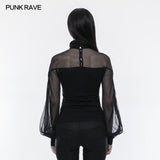 Perspective Lantern Sleeve Gothic T-shirt For Women
