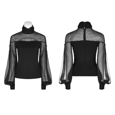 Perspective Lantern Sleeve Gothic T-shirt For Women