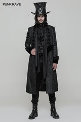 Victoria Gorgeous Long Gothic Coat Stereo Jacquard Men Jacket