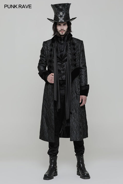 Victoria Gorgeous Long Gothic Coat Stereo Jacquard Men Jacket