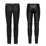 Simple All-match Trousers Elastic Leather Punk Pants