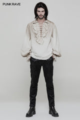 Vintage Long Sleeve Imation Linen Punk Shirt For Men