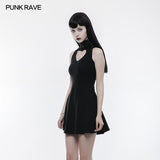 Sweet Hollow Out Heart Shape Slimming Gothic Dress With Strap Design
