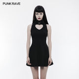 Sweet Hollow Out Heart Shape Slimming Gothic Dress With Strap Design