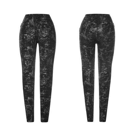 Plus Size Punk Pants Elastic Slim Fit Printing Leggings For Women