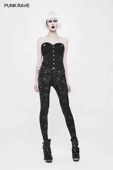 Plus Size Punk Pants Elastic Slim Fit Printing Leggings For Women