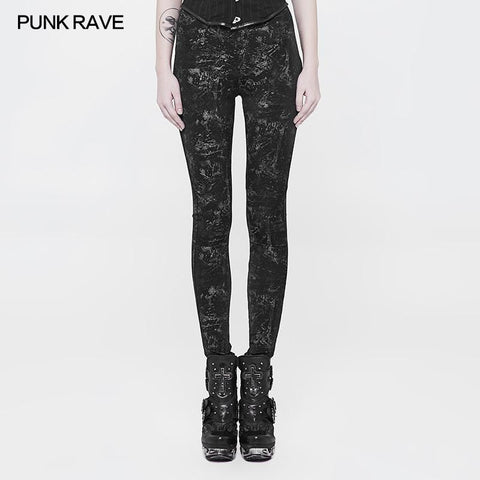 Plus Size Punk Pants Elastic Slim Fit Printing Leggings For Women