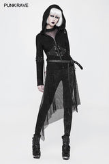 Women Perspective Mesh Leather Waist Belt Personality Punk Accessories