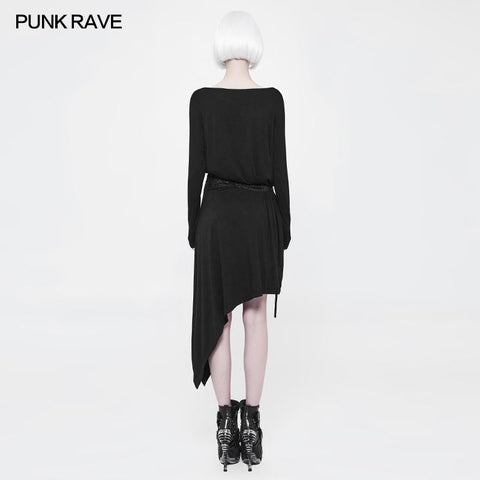 Daily A Word Collar Loose Punk Dress With Waistband