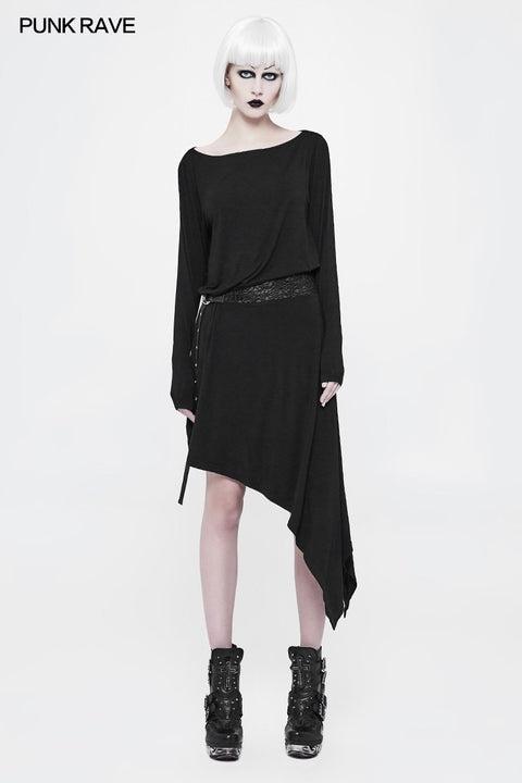 Daily A Word Collar Loose Punk Dress With Waistband
