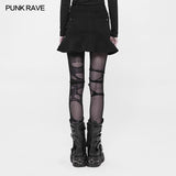 Irregular Elastic Lotus Leaf Hem Short Punk Skirt For Women