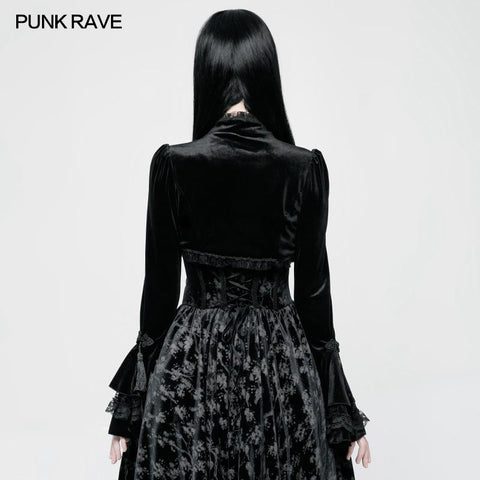 Lolita Style Bolero Exquisite Velvet Short Gothic Coat Wih Lace