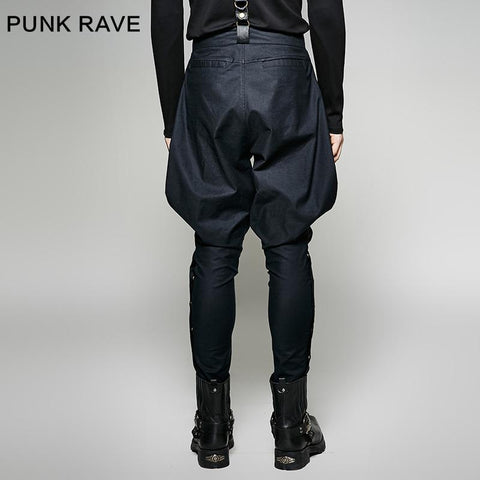 Military Elastic Twill Denim Baggy Gothic Pants For Men