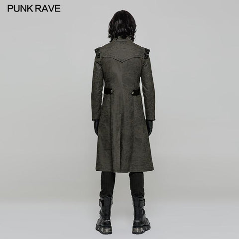 Personality Printing Leather Spliced Punk Coat For Men &amp; Women
