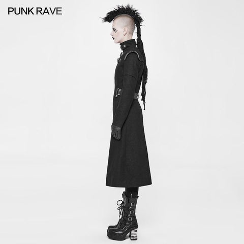 Personality Printing Leather Spliced Punk Coat For Men &amp; Women