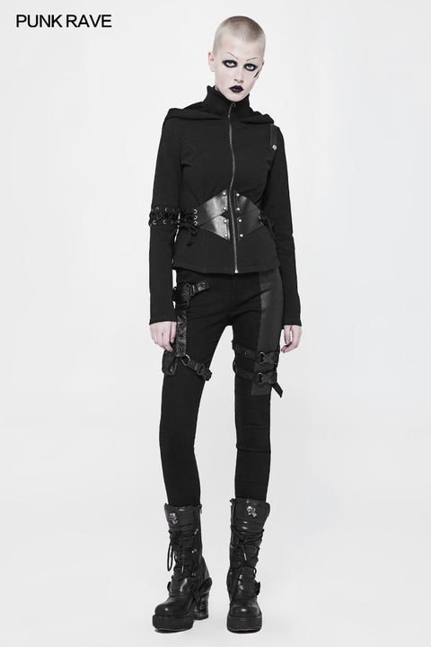 Witch Short Hooded Cardigan Punk Sweater Coat