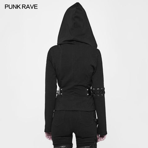 Witch Short Hooded Cardigan Punk Sweater Coat