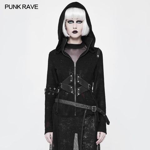 Witch Short Hooded Cardigan Punk Sweater Coat