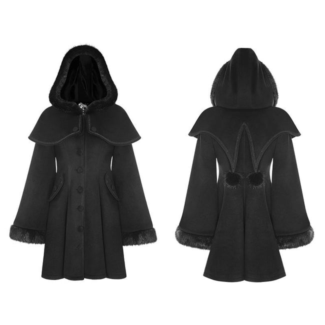 Lolita Woolen Medium-length Swallow Tail Gothic Coat