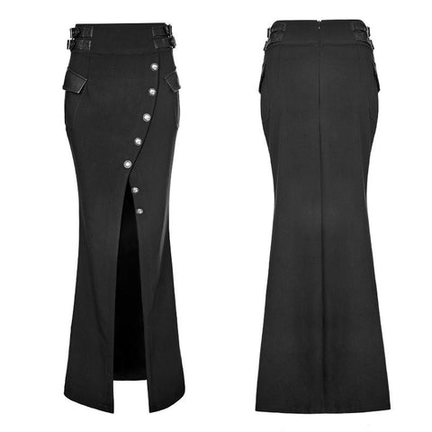 Handsome Military Uniform Long Punk Skirt For Women