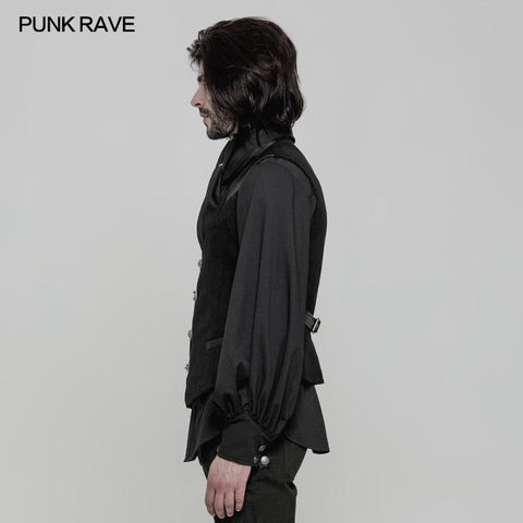 Steampunk Heavy Twilled Woven Breasted Waistcoat For Men