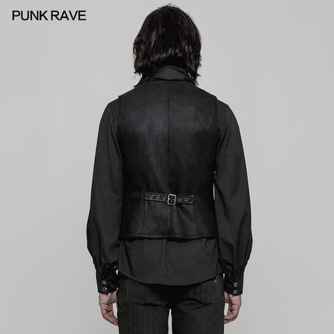 Steampunk Heavy Twilled Woven Breasted Waistcoat For Men