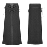 Retro Jacquard Embroidery Mens Gothic Skirt