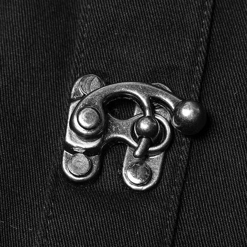 Personality Metal Buckle Design Punk Shirt For Men