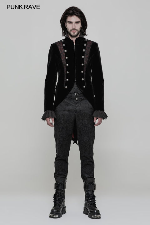 Gorgeous Tailcoat Velvet &amp; Jacquard Men's Gothic Dress Coat