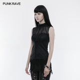 Gorgeous Drawstring Sleeveless Gothic T-shirt For Women